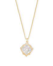 Load image into Gallery viewer, Kacey Gold Long Pendant Necklace in Silver Filigree Mix