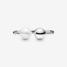 Load image into Gallery viewer, Bead and Freshwater Cultured Pearl Open Ring