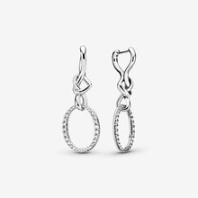 Load image into Gallery viewer, Oval Knotted Heart Drop Earrings