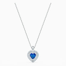 Load image into Gallery viewer, ONE PENDANT, BLUE, RHODIUM PLATED