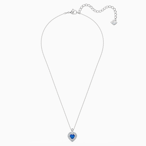 ONE PENDANT, BLUE, RHODIUM PLATED