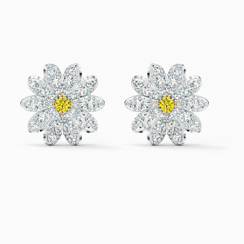 ETERNAL FLOWER STUD PIERCED EARRINGS, YELLOW, MIXED METAL FINISH