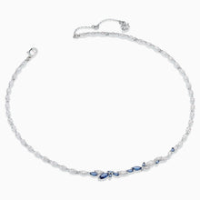 Load image into Gallery viewer, LOUISON NECKLACE, BLUE, RHODIUM PLATED