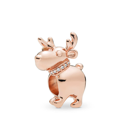 Pandora Happy Reindeer Charm, Clear CZ