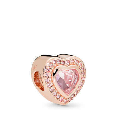 Pandora Sparkling Love Charm, PANDORA Rose & Pink Crystal