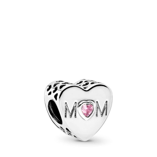 Pandora Mother Heart Charm, Pink CZ