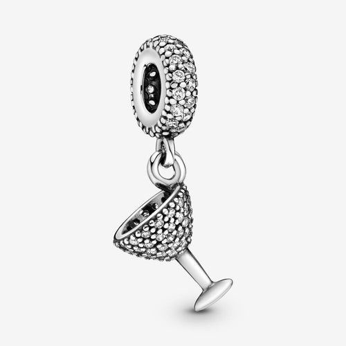 Pavé Cocktail Glass Dangle Charm