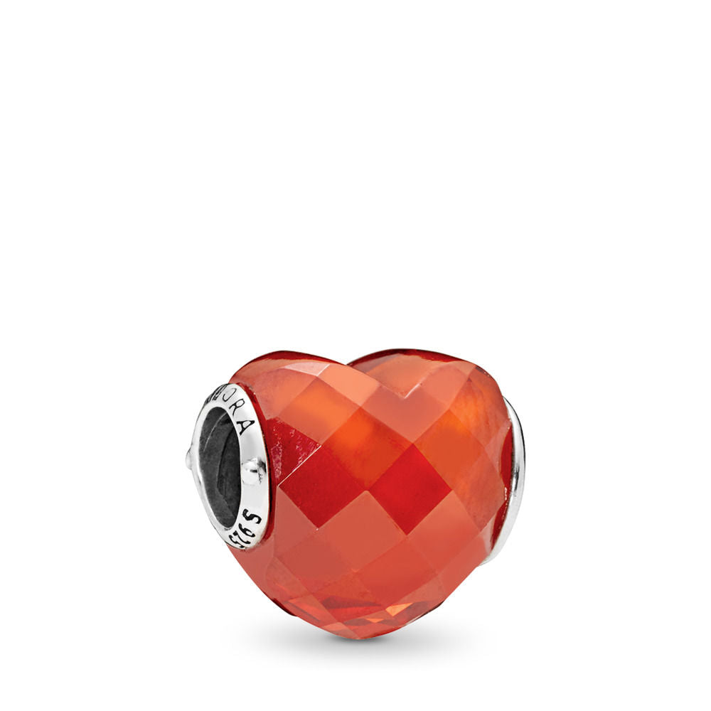 PANDORA Shape of Love Charm, Orange Cubic Zirconia