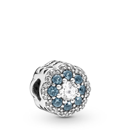 PANDORA Blue Sparkle Flower Charm