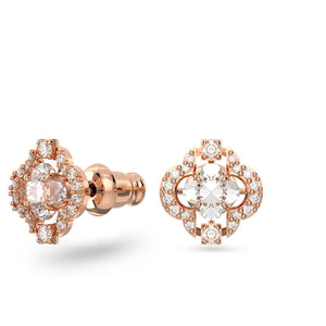 Swarovski Sparkling Dance set Clover, White, Rose gold-tone plated