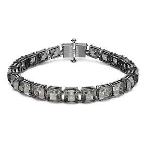 Millenia bracelet Square cut, Gray, Ruthenium plated