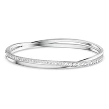 Load image into Gallery viewer, Twist bangle White, Rhodium plated