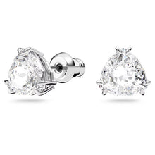 Load image into Gallery viewer, Millenia stud earrings Trilliant cut, White, Rhodium plated