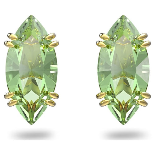 Gema stud earrings Green, Gold-tone plated