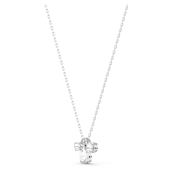 Swarovski Attract Cluster Pendant, White, Rhodium plated