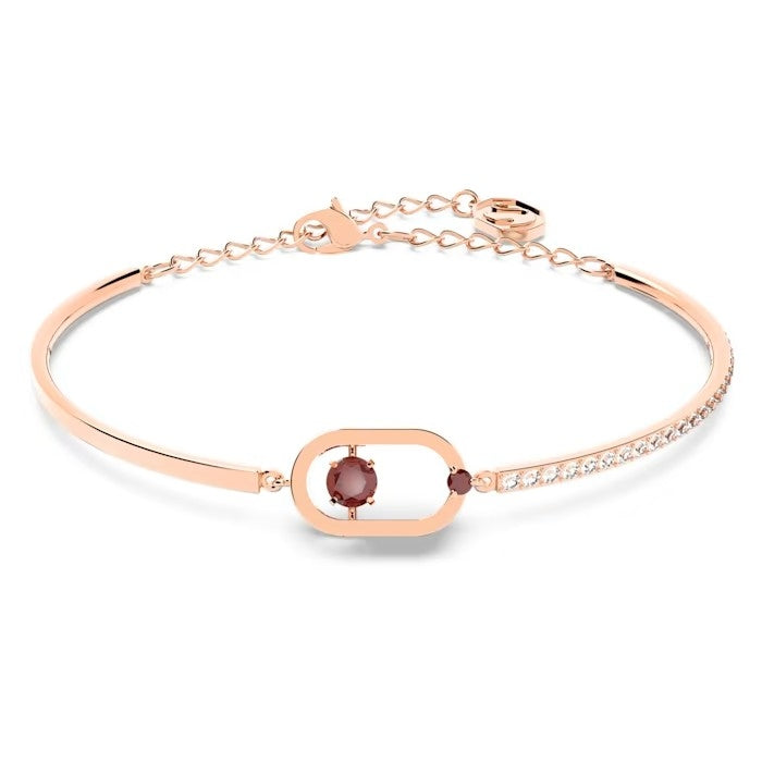 Swarovski Sparkling Dance Oval bracelet Round cut, Red, Rose gold-tone plated