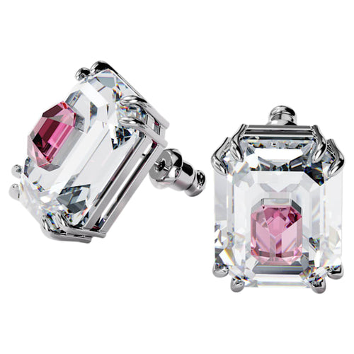 Swarovski Chroma earrings Pink, Rhodium plated