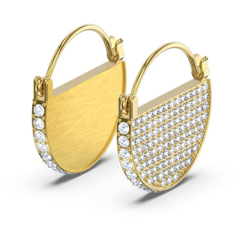 Swarovski Ginger Hoop Pierced Earrings, White, Gold-tone plated