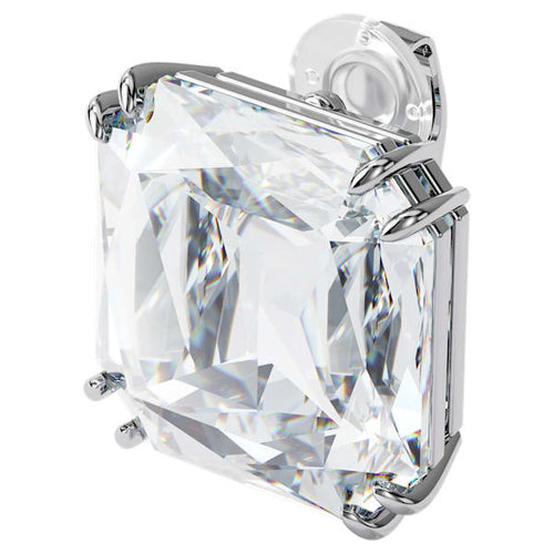 Swarovski Mesmera clip earring Single, Square cut crystal, White