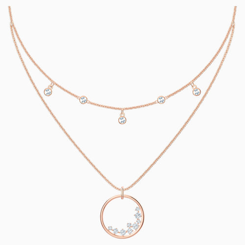 NORTH NECKLACE, WHITE, ROSE-GOLD TONE PLATED