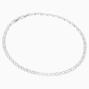 TENNIS SET, WHITE, RHODIUM PLATED