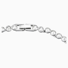 Load image into Gallery viewer, TENNIS SET, WHITE, RHODIUM PLATED