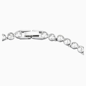 TENNIS SET, WHITE, RHODIUM PLATED